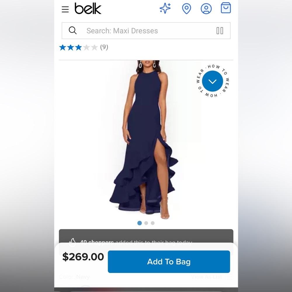 Elegant Navy Blue Evening gown/mother of the bride